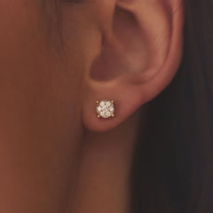 Isabel Bernard De la Paix Hanaé 14 Carat Golden Ear Studs | diamond 0.28 ct | IBD360013