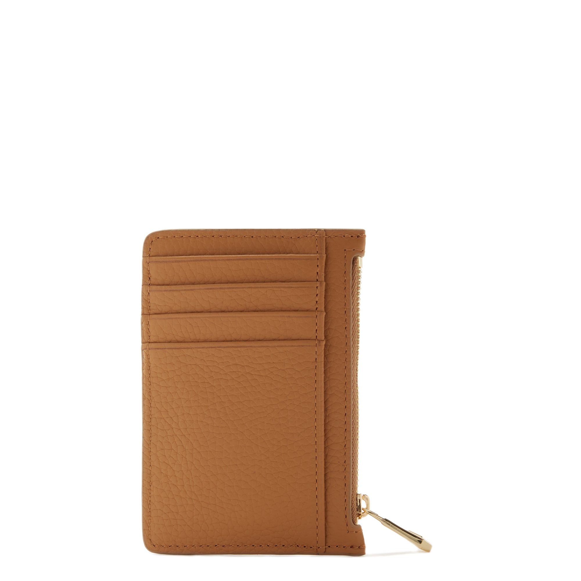 Isabel Bernard Honoré Aveline camel Leather Card Holder made of Calfskin IB27020