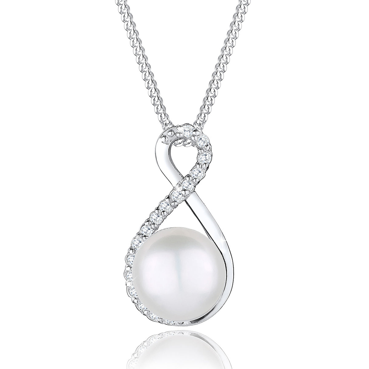 Elli 925 Sterling Silver Pearl Necklace with Pearl 2004-BF-0008001-001