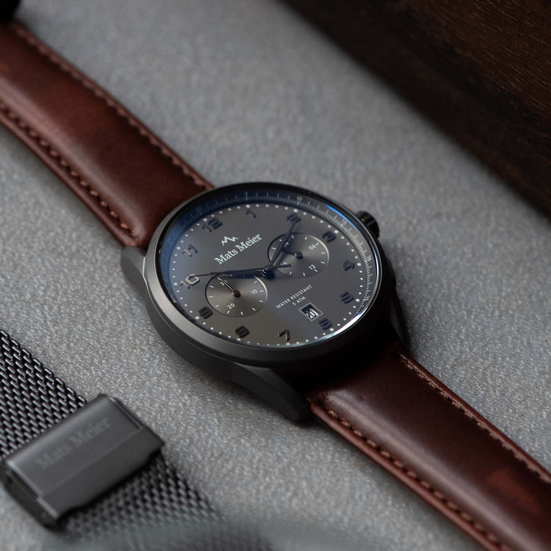 Mats Meier Mont Vélan Hommes Montre Marron MM10005-zoom-