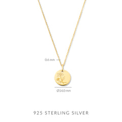 Violet Hamden Venus 925 Sterling Silver Gold-coloured Necklace with Birthflower VH340025-DEC
