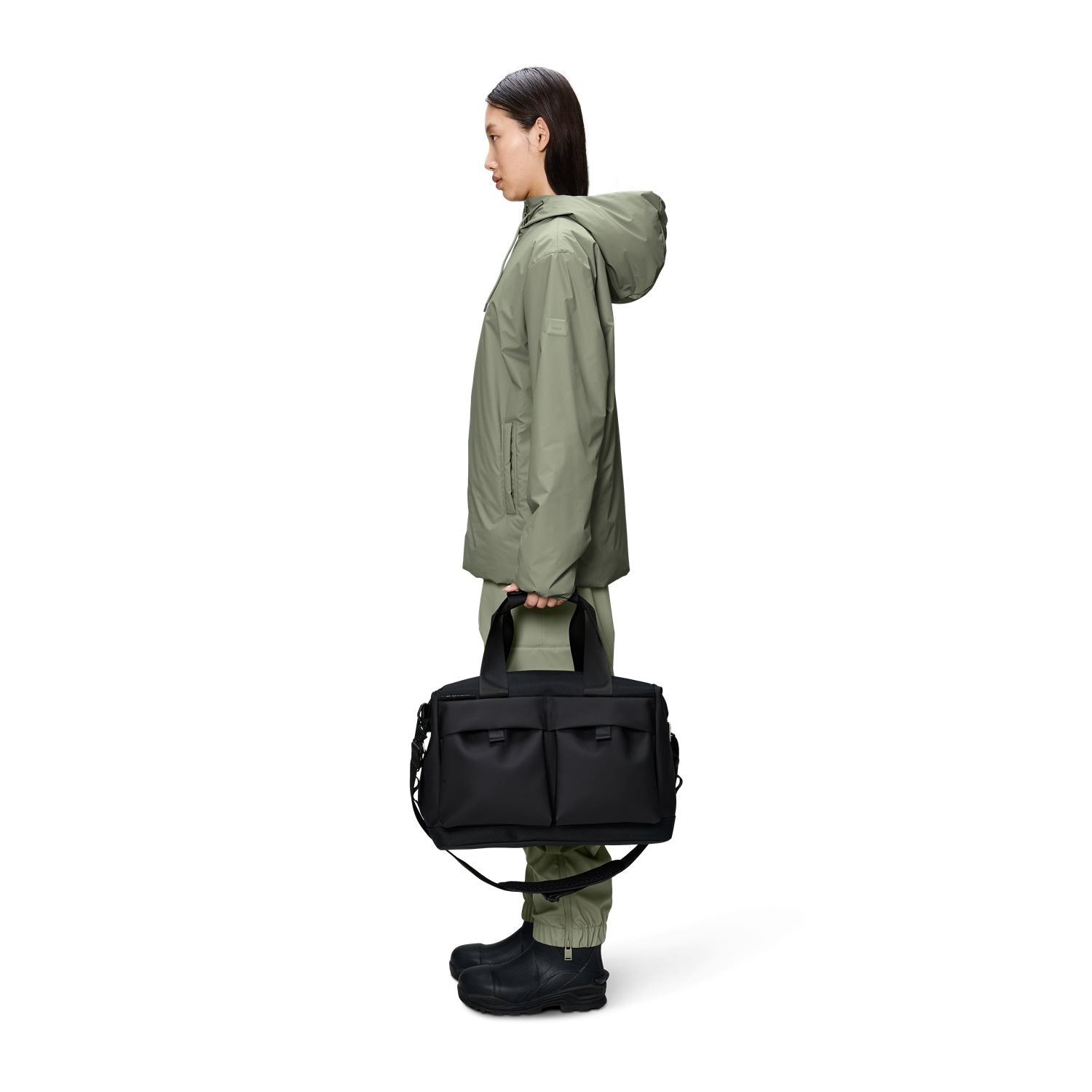 Rains Otaru Small Black Weekend Bag R12970-01