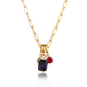 Elli 925 Sterling Silver Necklace Gold plated with Ruby 2004-BF-0008268-001