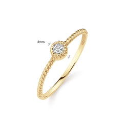Jackie Gold Grimaldi White Topaz 14 Karat Gold Ring 585 JKR25.511-54