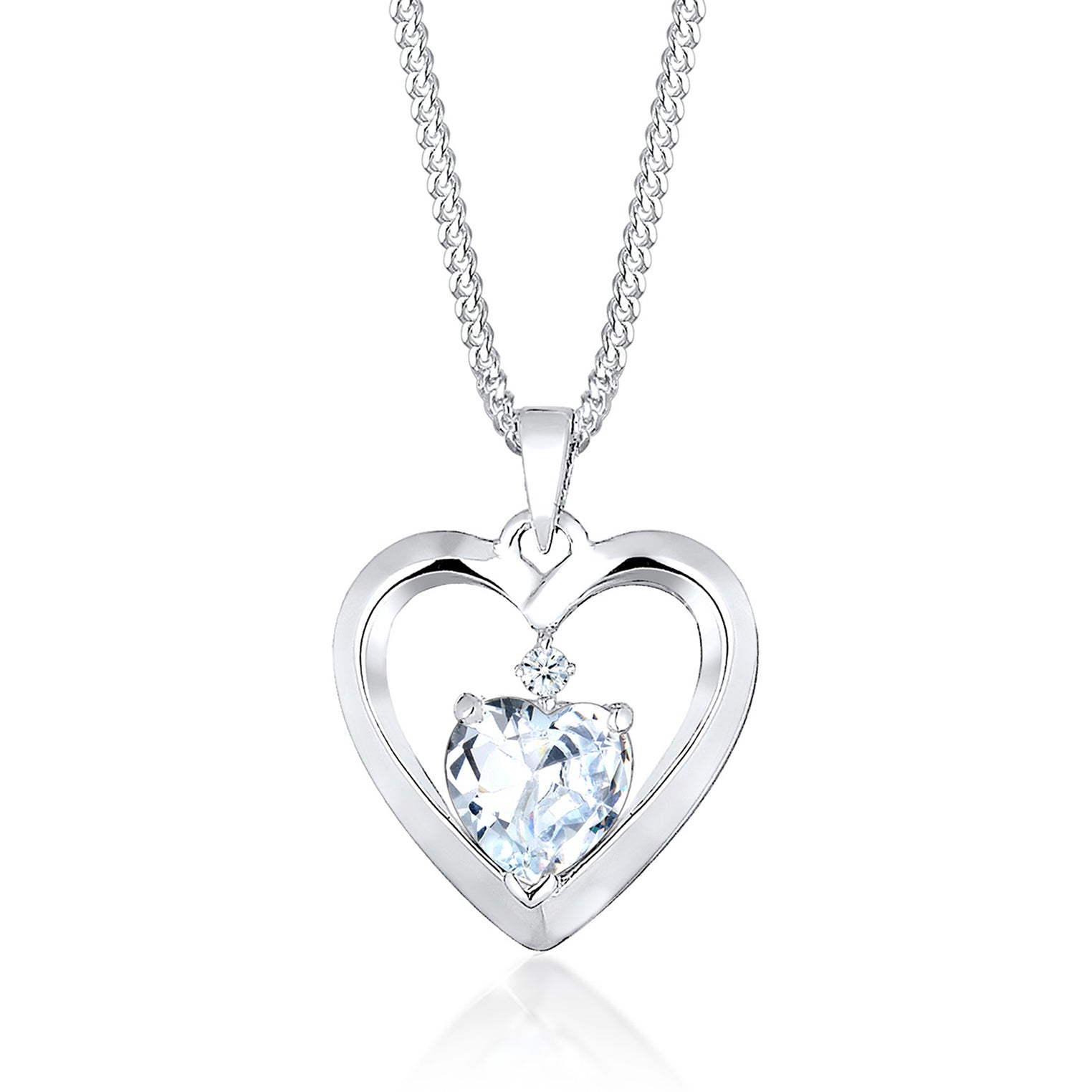 Elli 925 Sterling Silver Necklace with Diamond (0.015 ct) 2004-BF-0008032-001