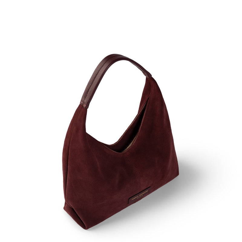 Isabel Bernard Honoré Grace Mini sac à main en suède bordeaux IB21132-152-zoom-