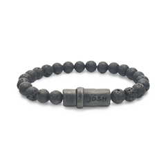 Josh Black Natural Stone Bracelet 09285VB/LAVA/MED