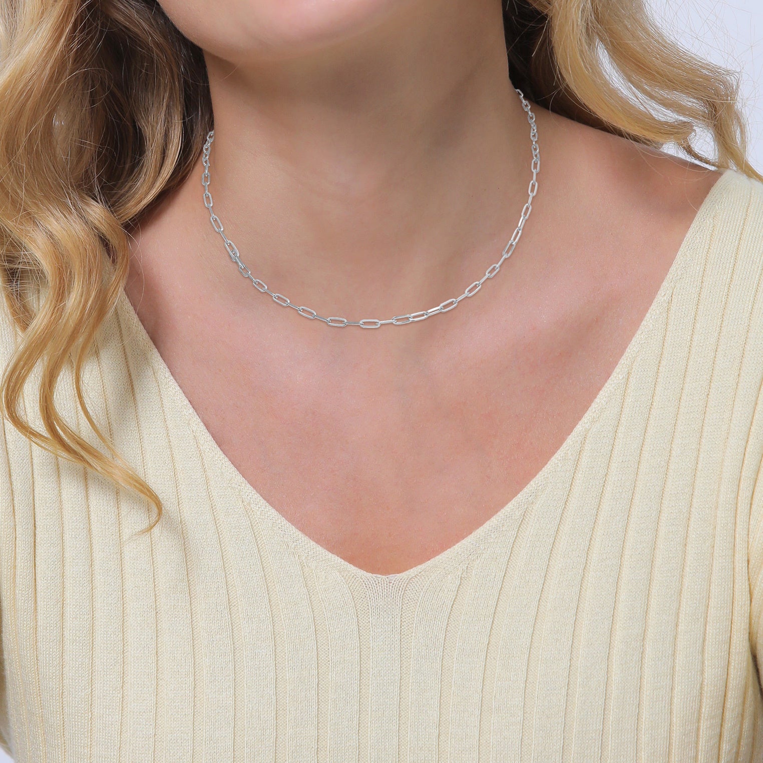 Elli 925 Sterling Silver Link Chain Necklace 2004-BF-0008178-001