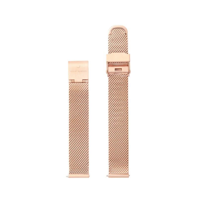 Violet Hamden Sunrise Bracelet de Montre en Maille Plaqué Or Rose (14 mm) VH43008-zoom-