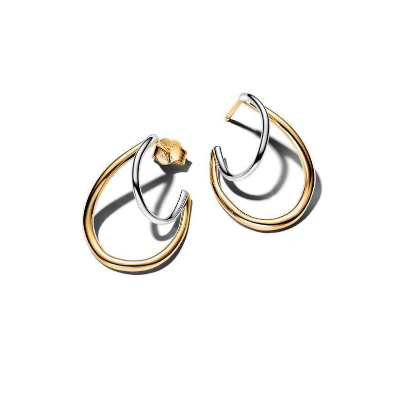 Pandora Essence Double Créoles Bicolores De Forme Organique Plaquées Or 264657C00-zoom-