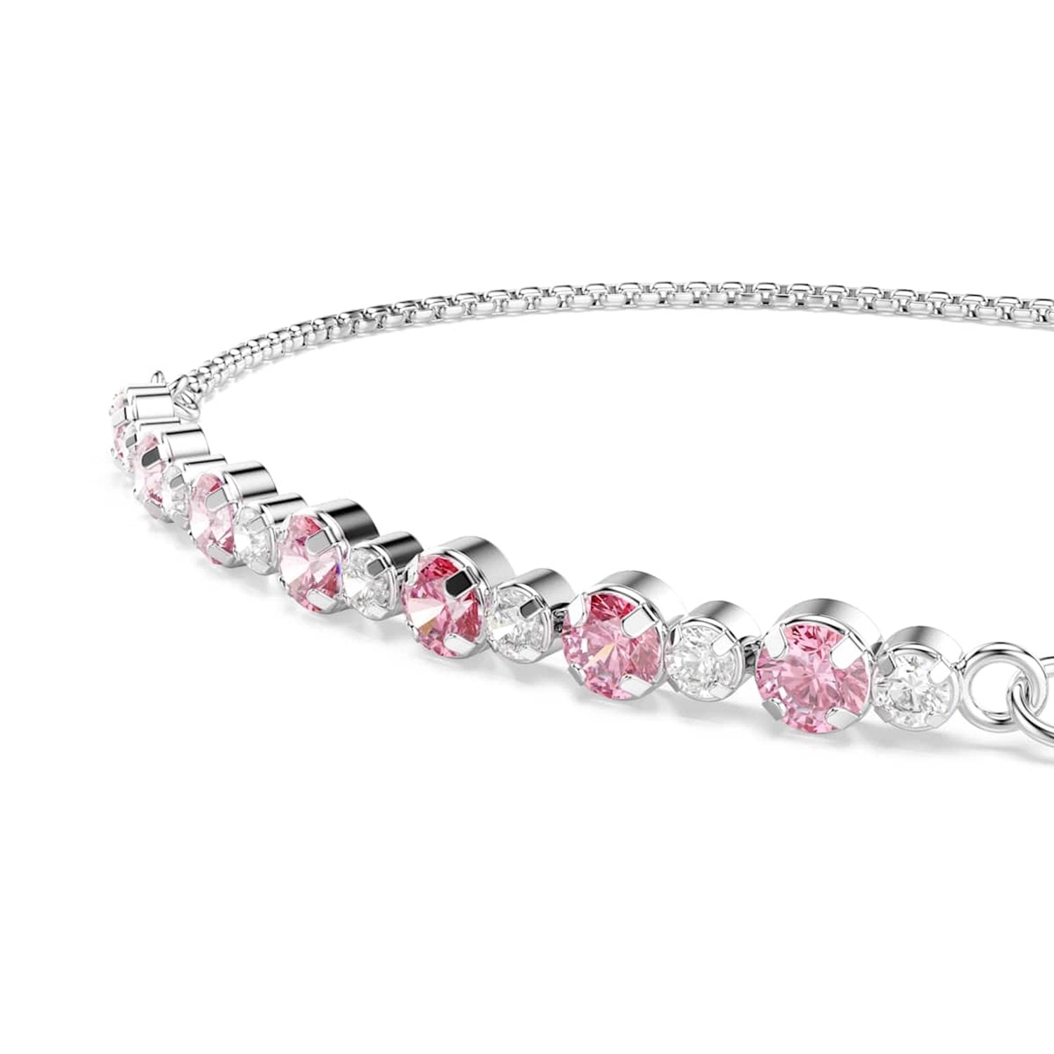 Swarovski Matrix Tennis Silver-Tone Bracelet with Pink Accents 5763042