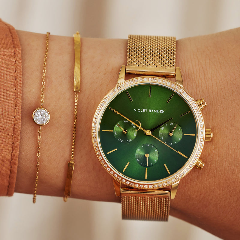 Violet Hamden Venus Bracelet en Argent 925 Sterling Plaqué Or avec Pierre de Naissance VH320010-JUN-zoom-