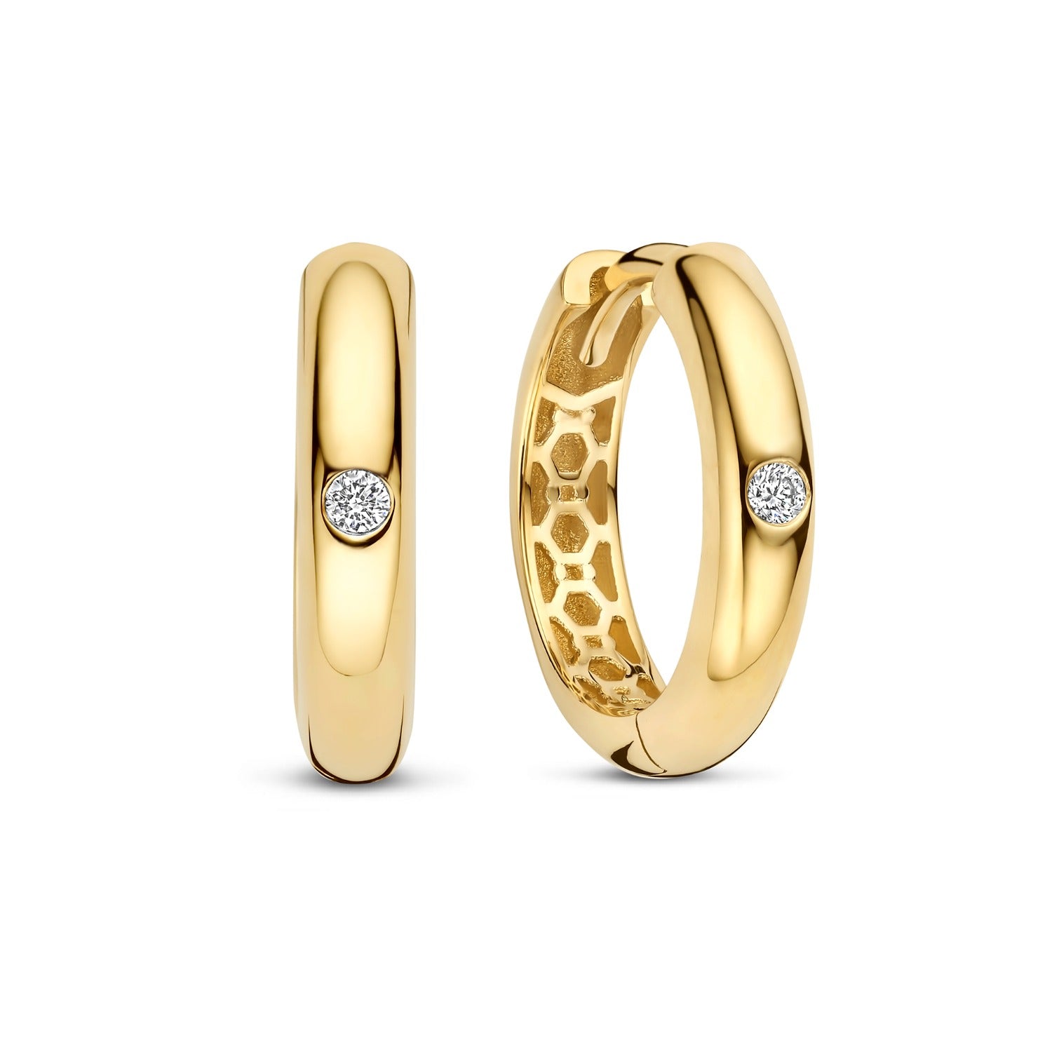 Isabel Bernard De La Paix Lize Gold Earrings With Diamond 0.03 Carat IBD360040