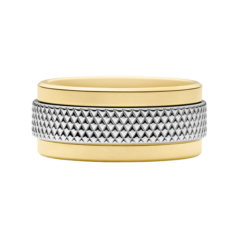 Fossil Knox Silver and Gold Stainless Steel Ring JF049179989-zoom-