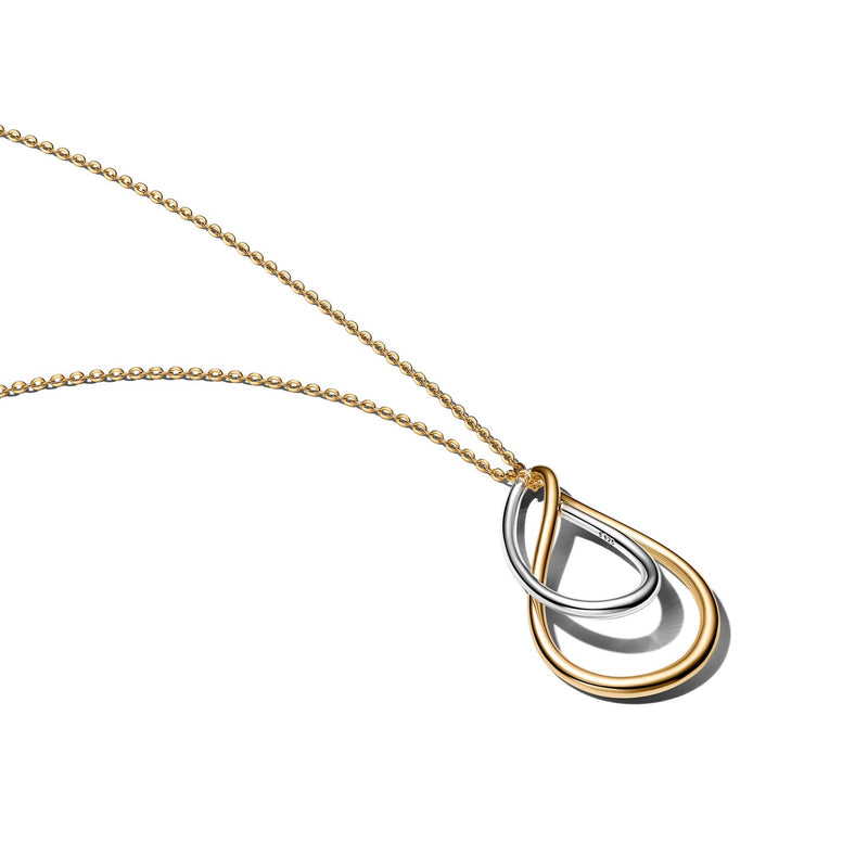 Pandora Essence Collier Double Pendant Bicolore Plaqué Or 364668C00-50-zoom-