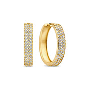 Beloro Jewels Monte Napoleone Boucles d'oreilles créoles Monte Napoleone Stella en or 9 carats avec zircone BO360087