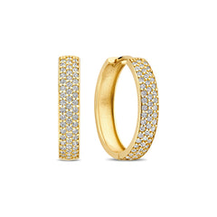 Beloro Jewels Monte Napoleone Stella 9 karat gold hoop earrings with zirconia BO360087