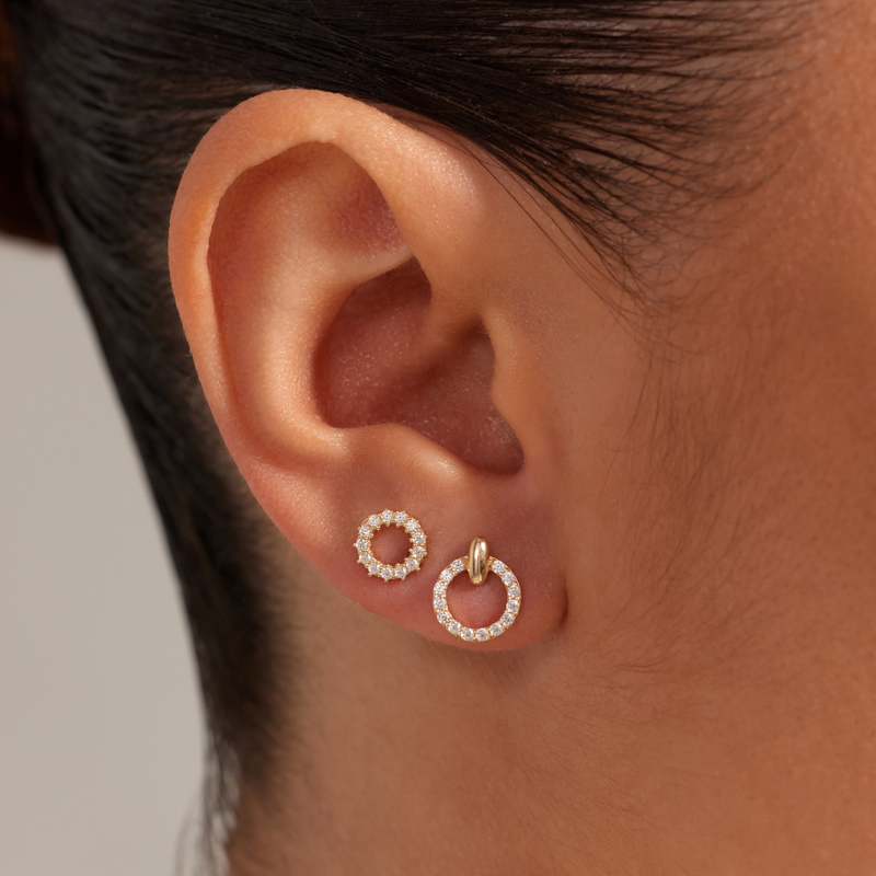 Beloro Jewels Monte Napoleone Irene boucles d'oreilles en or 9 carats avec pierres en zirconium BO360124-zoom-