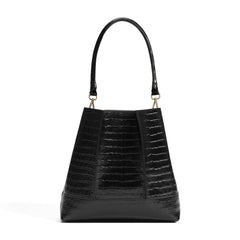 Isabel Bernard Femme Forte Macie Croco Black Calfskin Leather Handbag IB25074-201