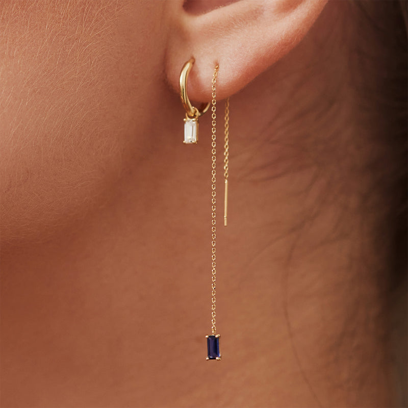 Isabel Bernard Baguette Odie 14 karaat gouden oorhangers IB360073-zoom-