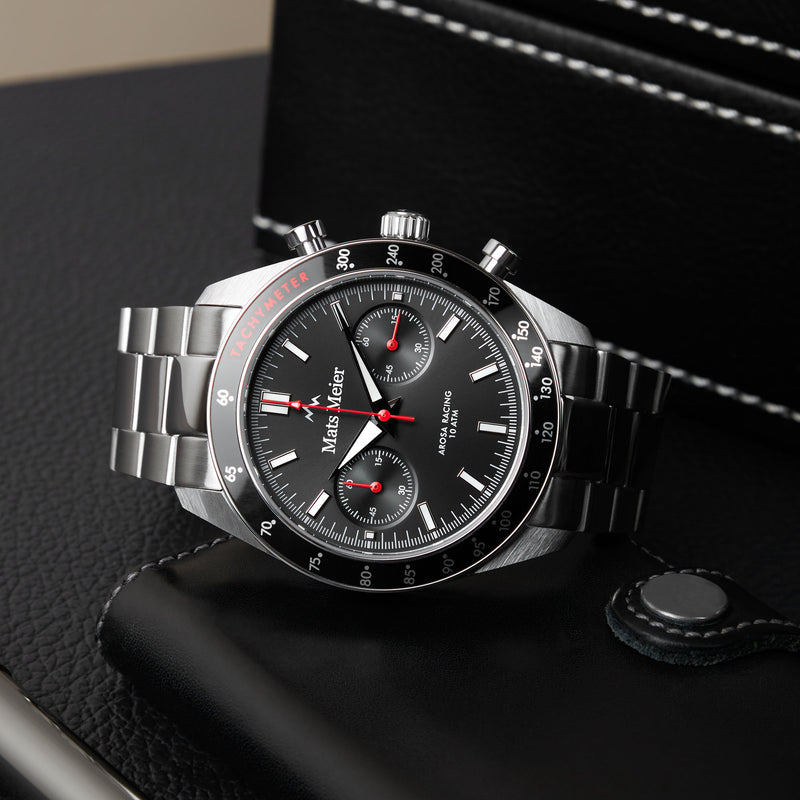 Mats Meier Arosa Racing Hommes Montre Argent MM50010-zoom-