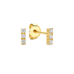 Beloro Jewels Monte Napoleone Liset 9 karat gold ear studs with zirconia stones BO360123