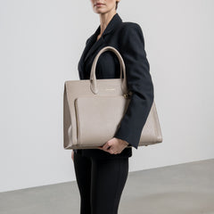 Isabel Bernard Honoré Nadine Taupe Leather Handbag made of Calfskin IB25038
