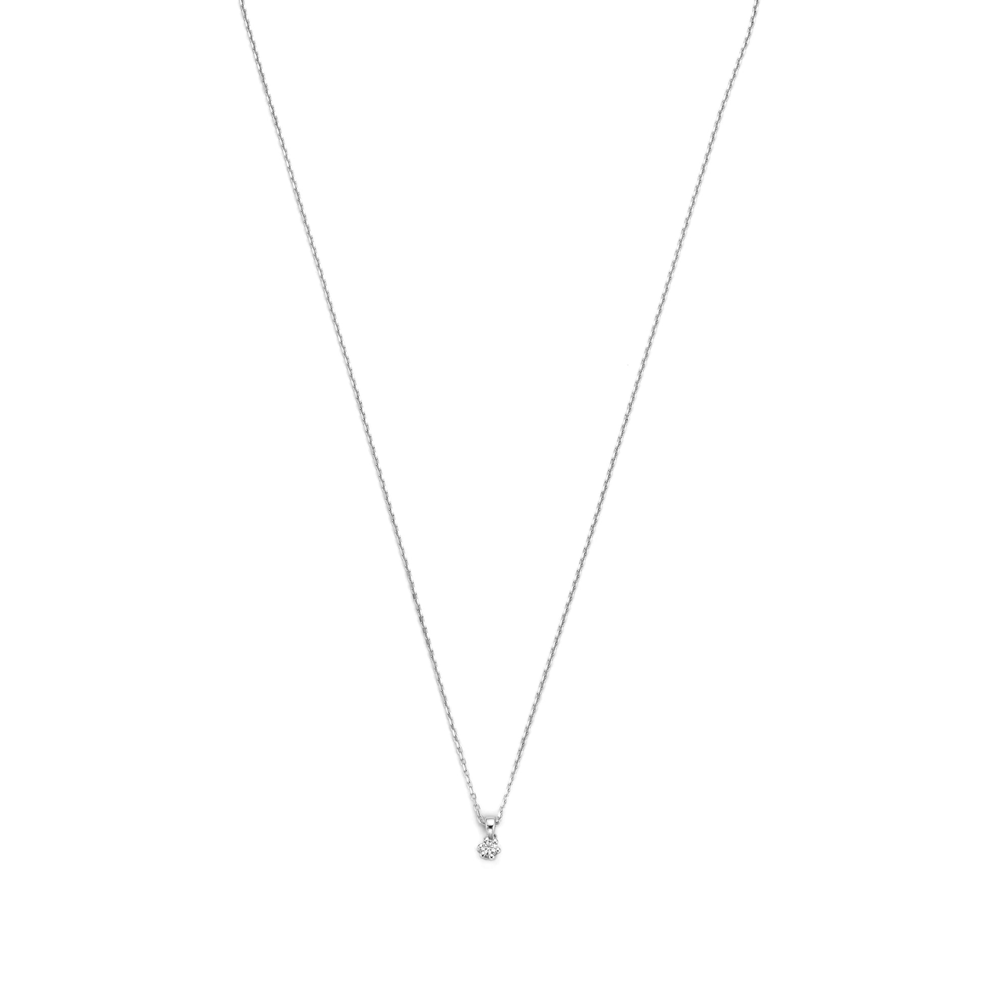 Isabel Bernard De la Paix Emily 14 Carat Whitegold Necklace | diamond 0.05 ct | IBD350014