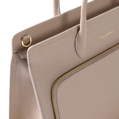 Isabel Bernard Honoré Nadine Taupe Leather Handbag made of Calfskin IB25038