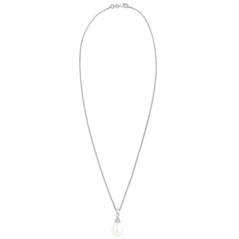 Elli 925 Sterling Silver Pearl Necklace with Diamond (0.04 ct) 2004-BF-0007560-001-zoom-