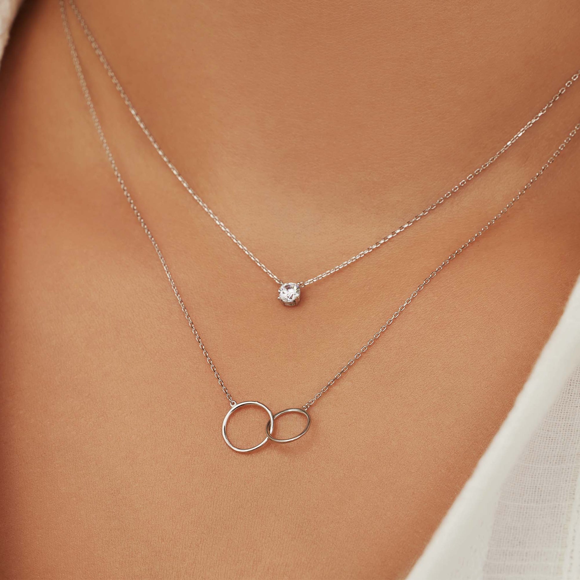 Isabel Bernard Saint Germain Loulou 14 Carat White Golden NecklacewithRingetjes IB340069