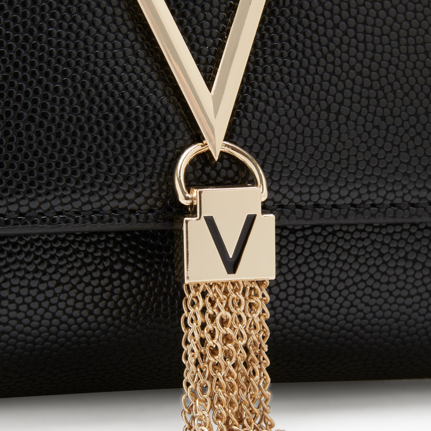 Valentino Bags Divina Black Crossbody Bag VBS1R403GNERO/GOLD