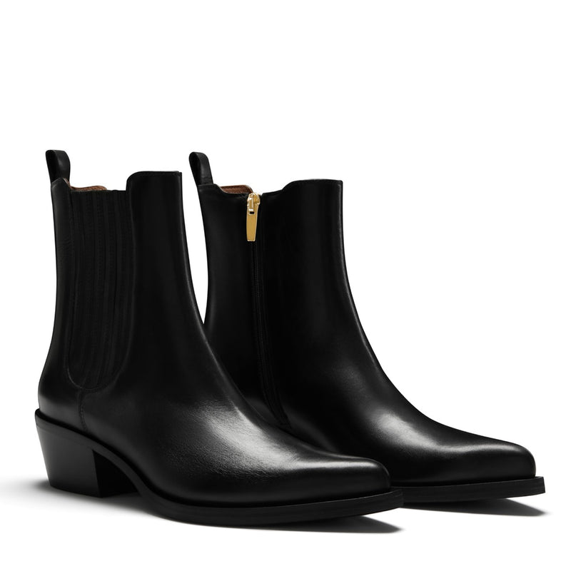 Isabel Bernard Bottes Amandine en cuir de veau noir IB53010-001-38-zoom-