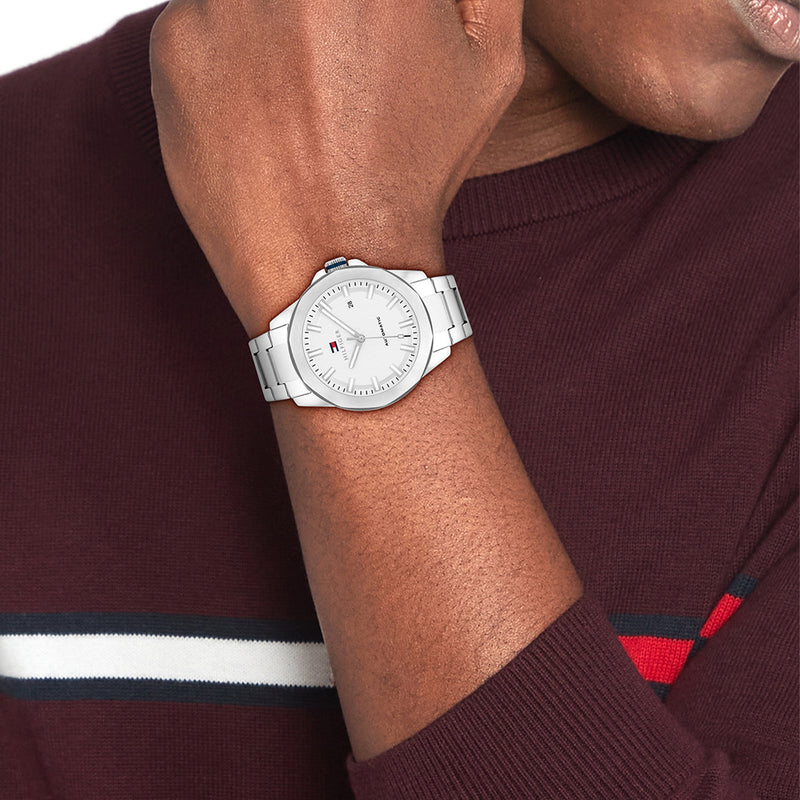 Tommy Hilfiger Lars Montre Automatique Pour Hommes En Argent TH1710695-zoom-