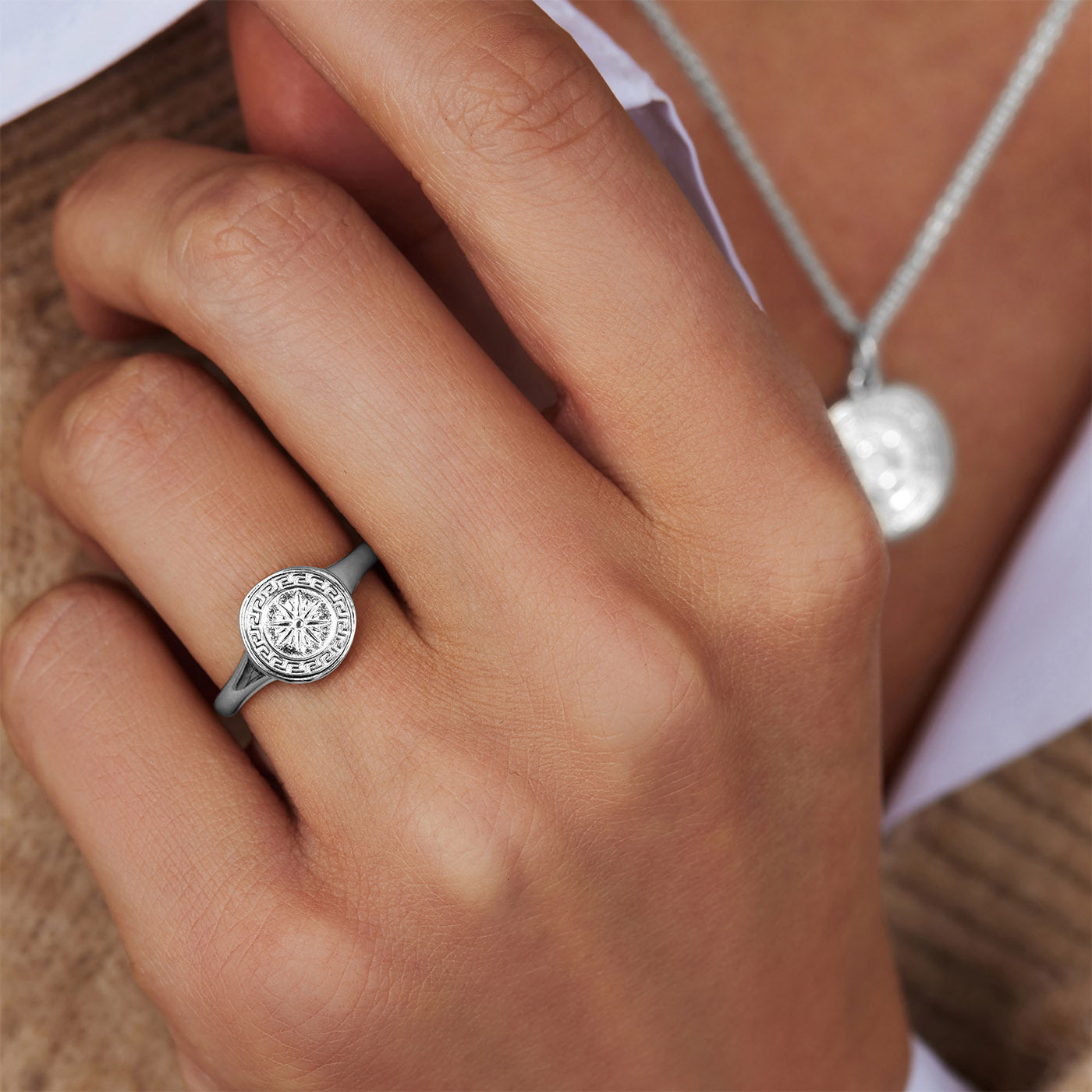 Violet Hamden Athens Agora 925 Sterling Zilveren Ring VH330006 (Maat:48 )