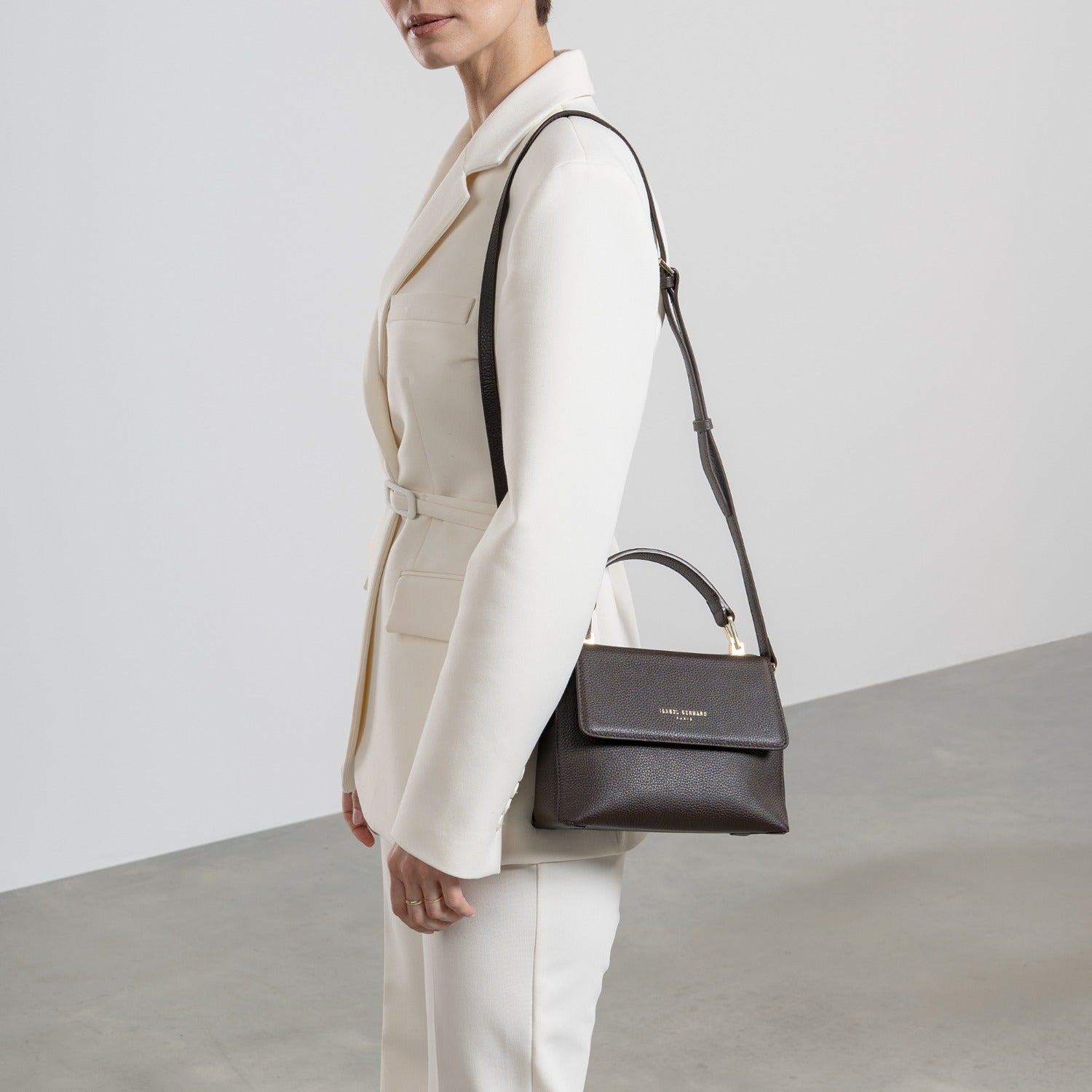 Isabel Bernard Femme Forte Heline Brown Calfskin Leather Handbag IB21130