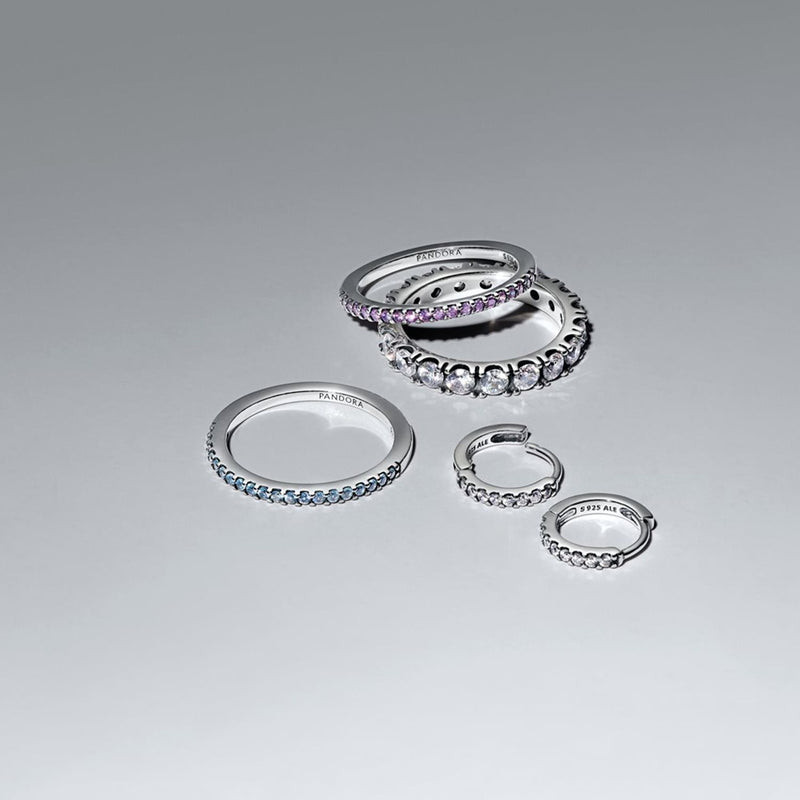 Pandora Timeless Bague Demi-Éternité Scintillante Purple Cubic Zirconia 192999C04-zoom-