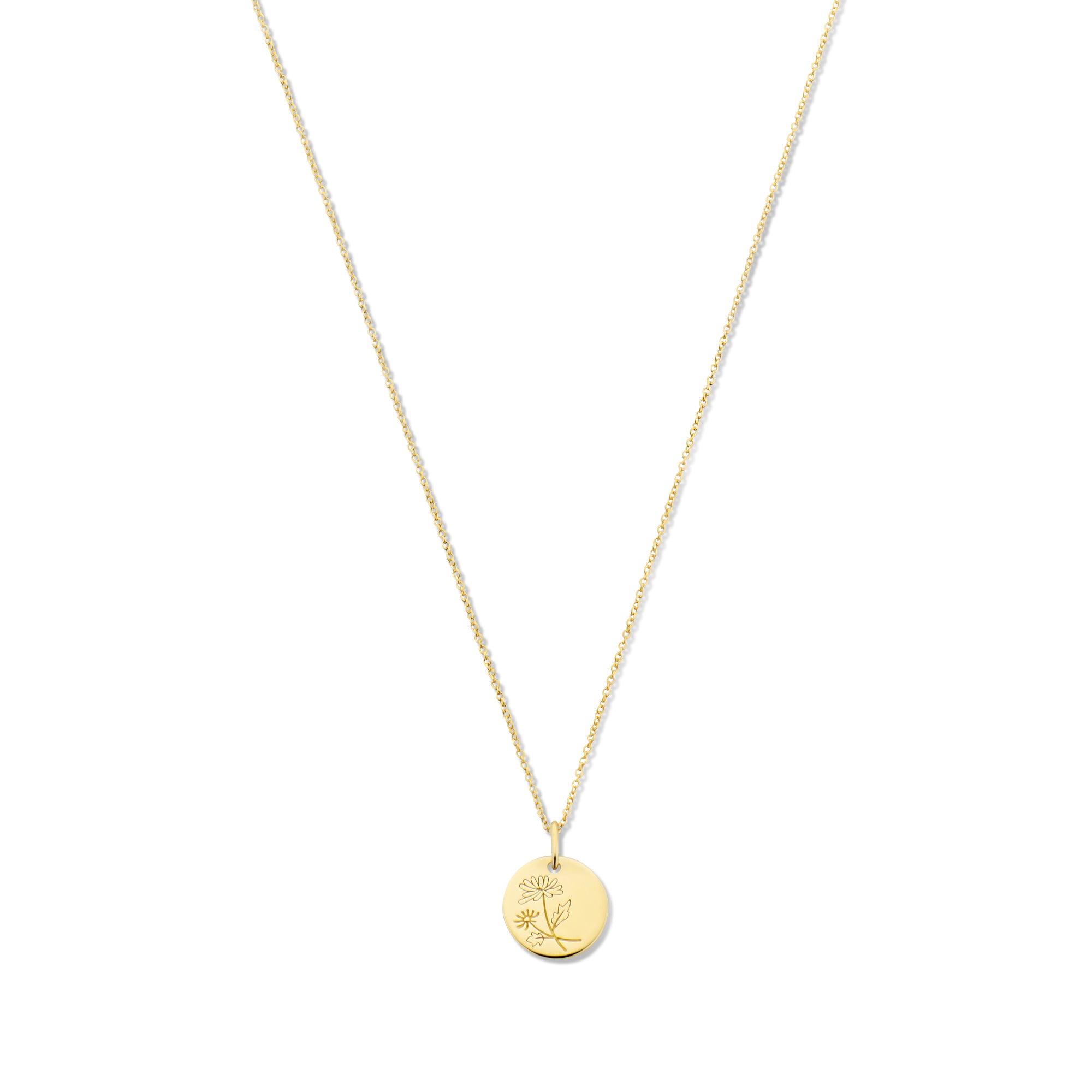 Violet Hamden Venus 925 Sterling Silver Gold-coloured Necklace with Birthflower VH340025-FEB