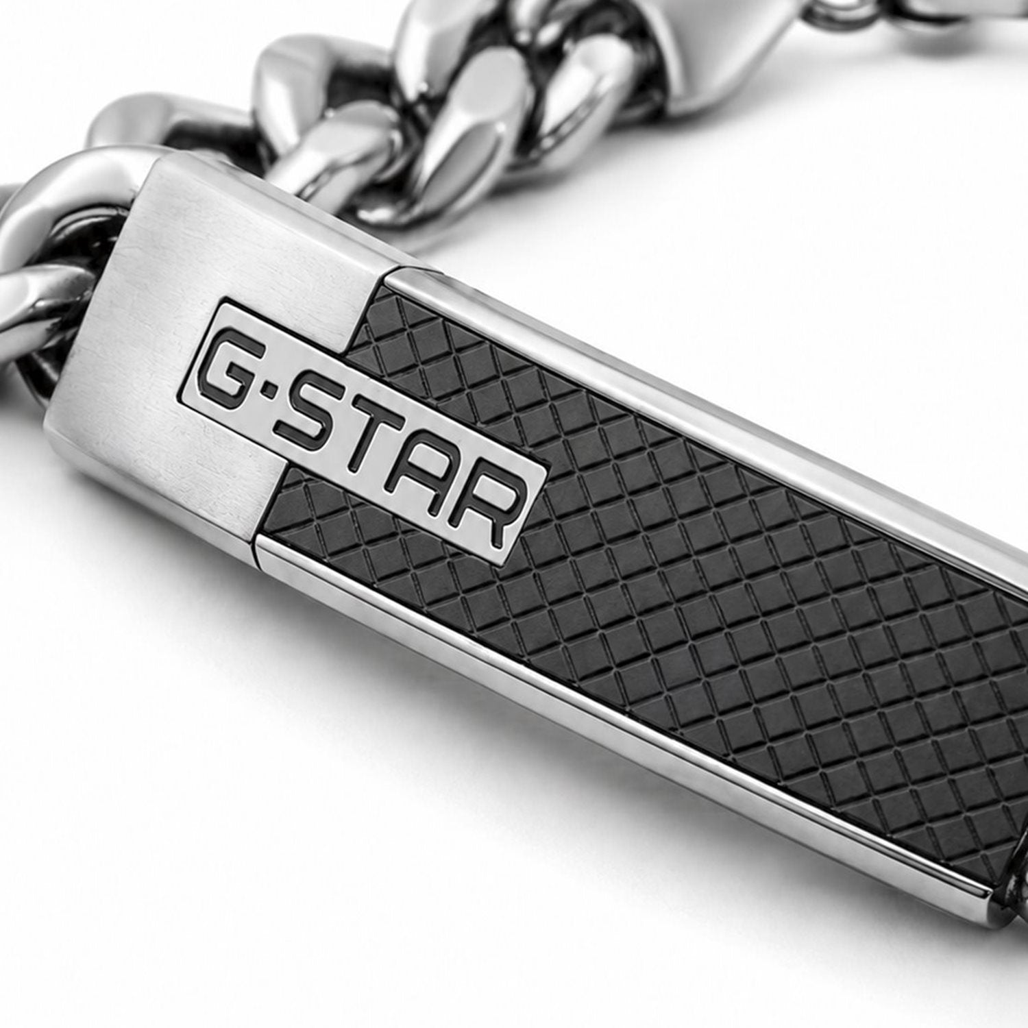 G-STAR Mtrx Silver and Black Steel Bracelet GSJ.105.02