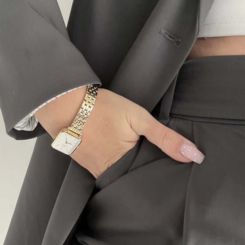 Daniel Wellington Quadro Link Femmes Montre Or DW00100622-zoom-