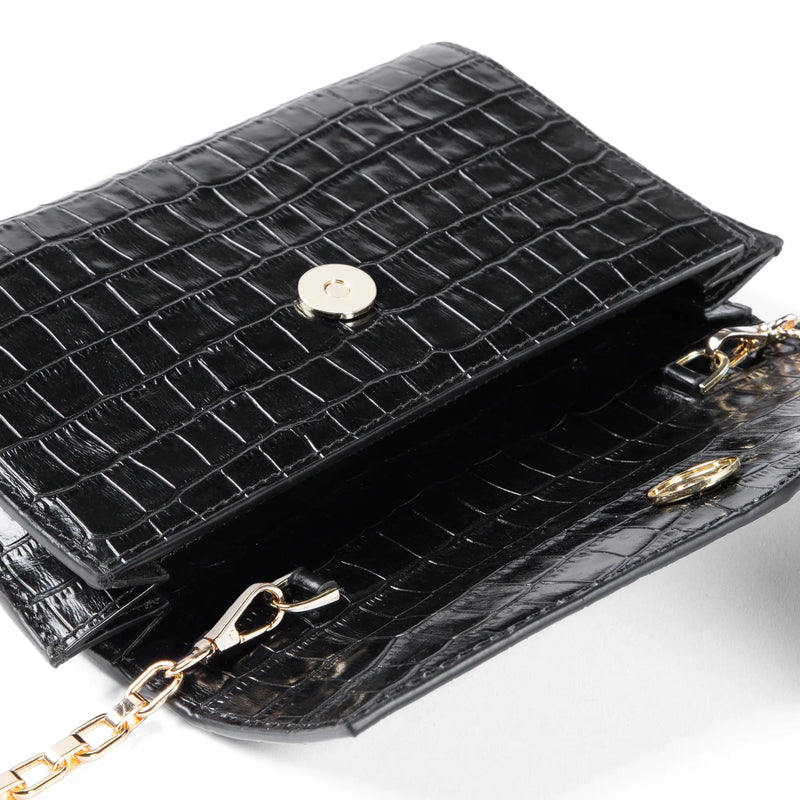Isabel Bernard Honoré Lina Pochette Croco Noire Avec Chaîne D’Épaule Amovible IB21135-201-zoom-