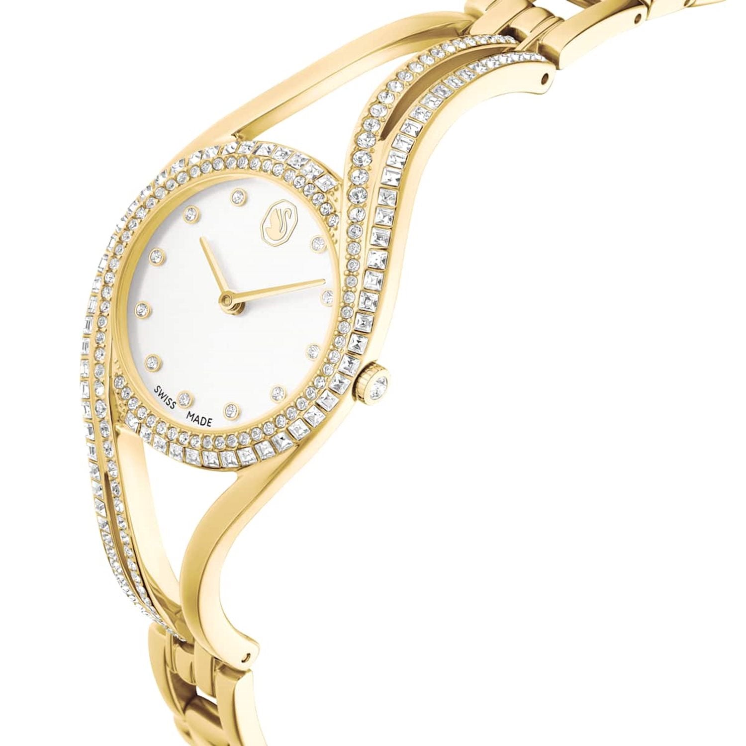 Swarovski Hyperbola Gold-Tone Watch with White Dial 5754534