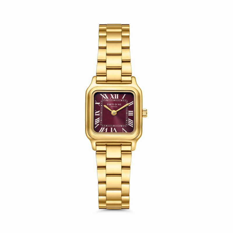 Parte di Me Orologio rectangular ladies watch gold and bordeaux PDM09037-zoom-