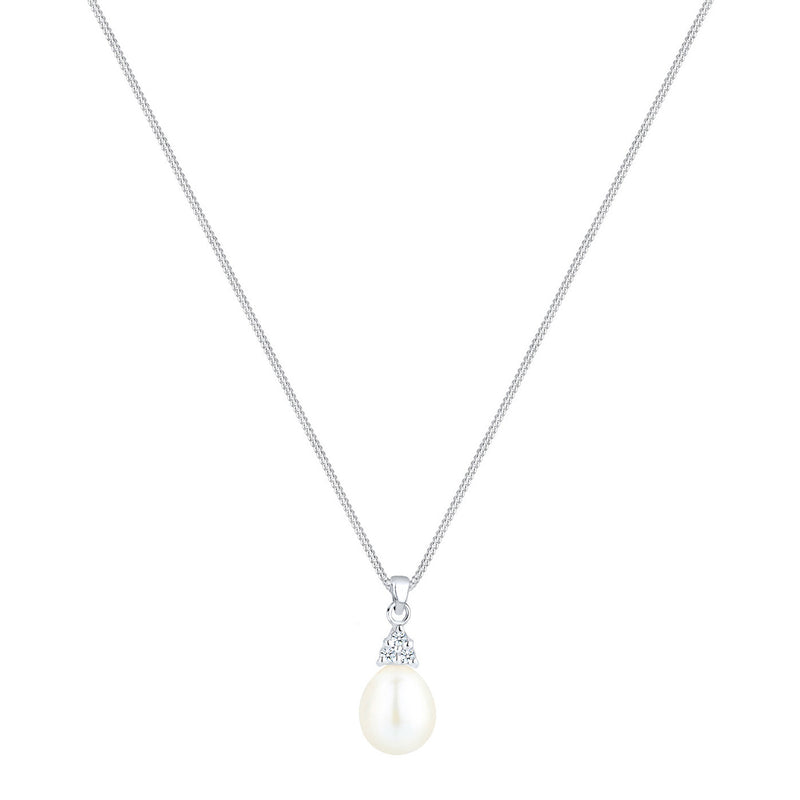 Elli 925 Sterling Silver Pearl Necklace with Diamond (0.04 ct) 2004-BF-0007560-001-zoom-