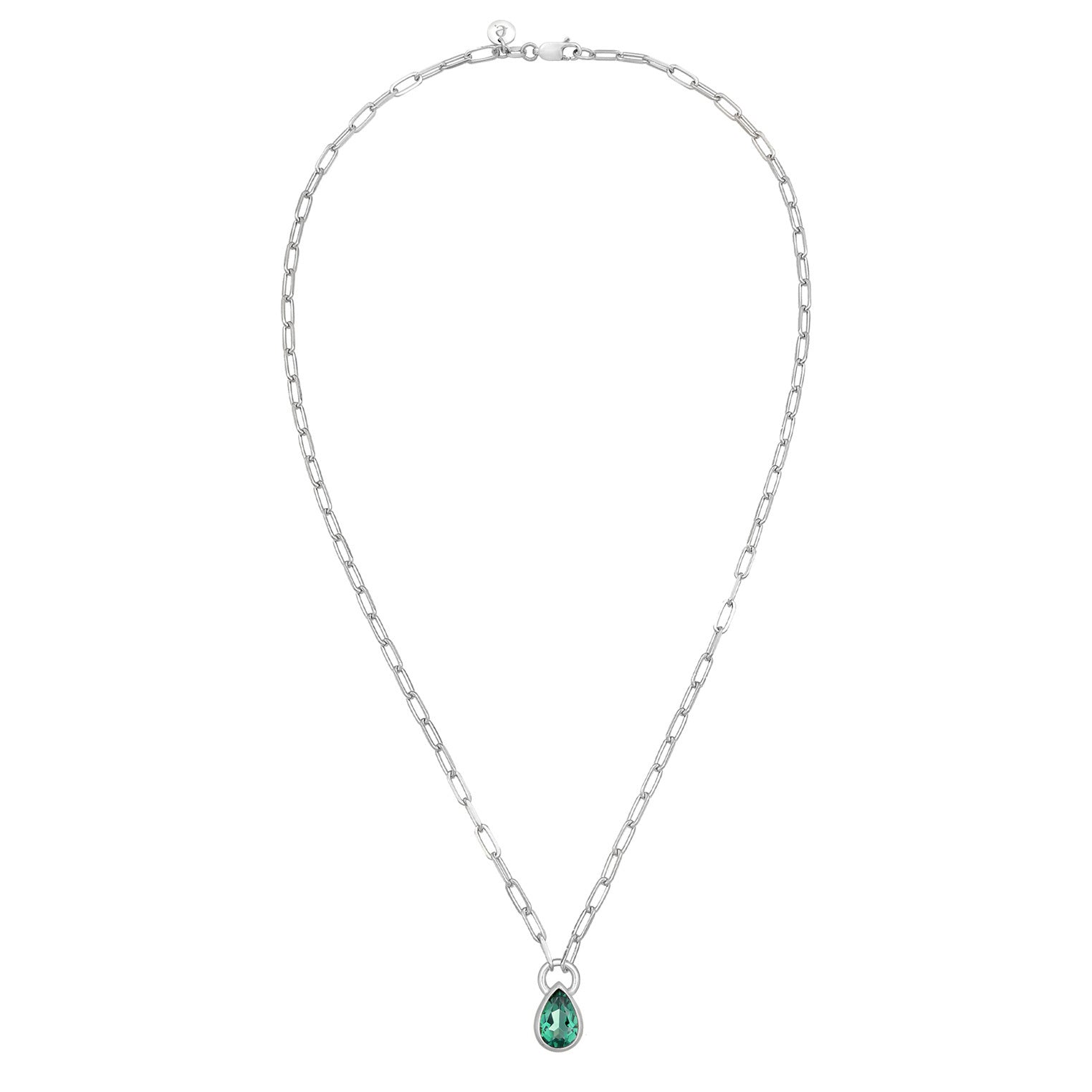 Elli 925 Sterling Silver Link Chain Necklace with Quartz 2004-BF-0007920-001