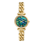 Fossil Carlie Montre Femme Dorée et Perle Noire ES5416