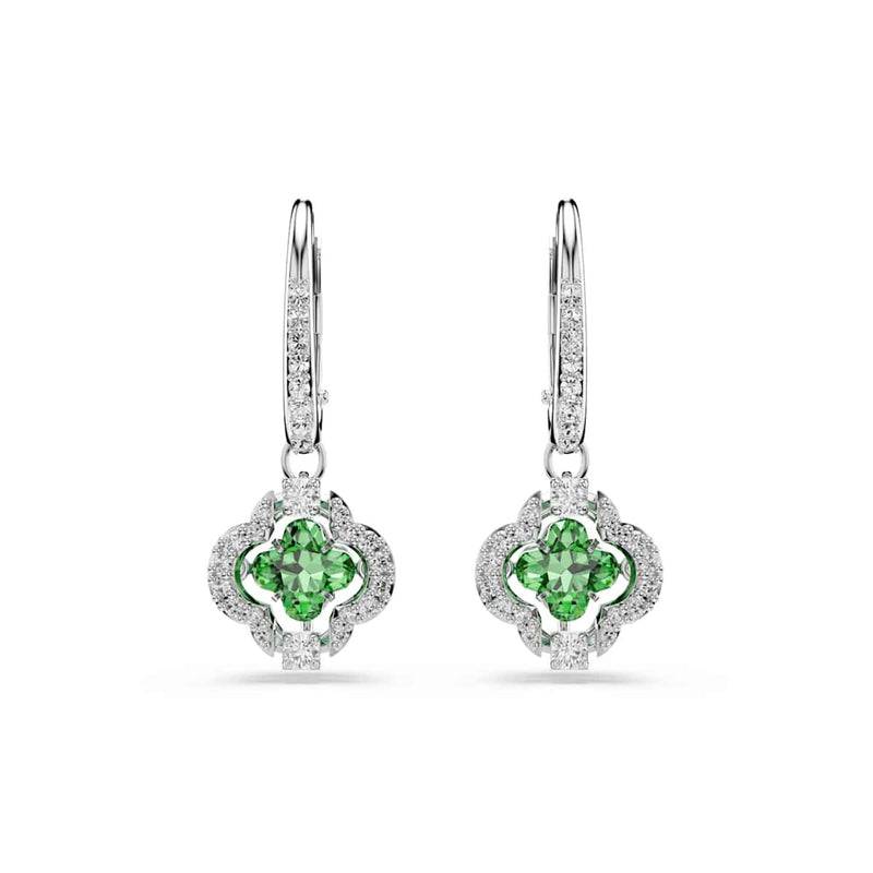 Swarovski Boucles d'oreilles Una Sparkling DC argentées avec cristal vert 5758001-zoom-
