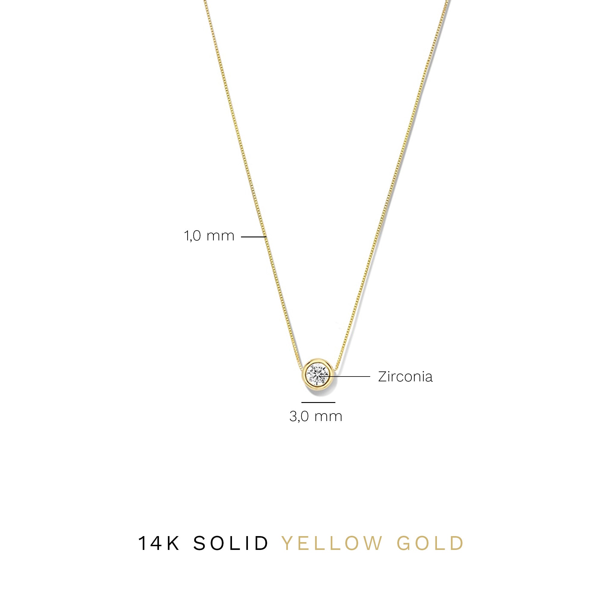 Isabel Bernard Rivoli Aélys 14 Carat Golden Necklace IB340137 (Length: 40.00-42.00 cm)