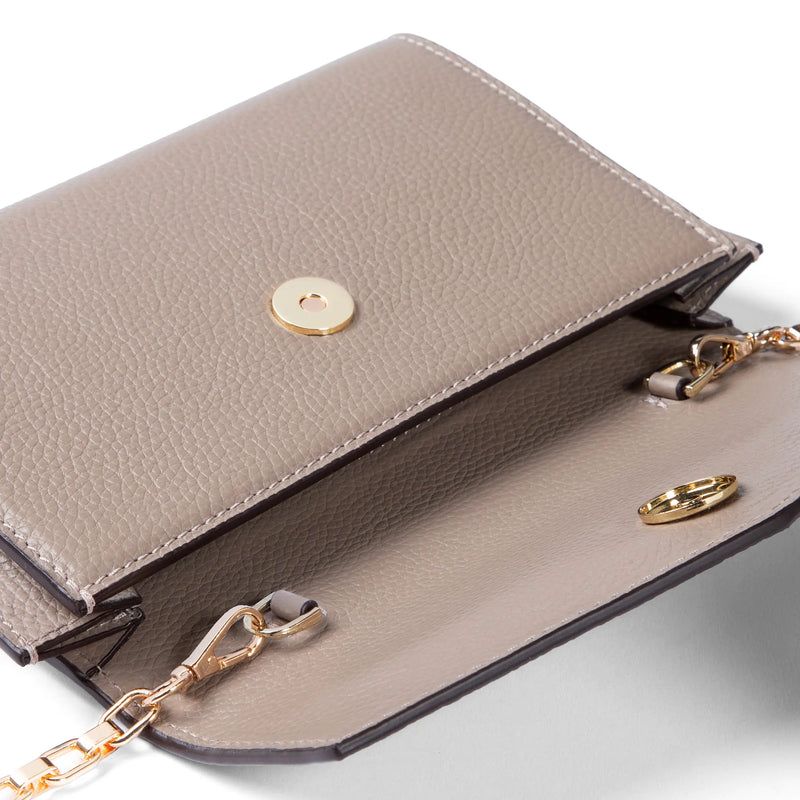 Isabel Bernard Honoré Lina Pochette Taupe Avec Chaîne D’Épaule Amovible IB21135-078-zoom-