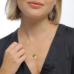 Elli 925 Sterling Silver Coin Necklace Gold plated with Zirconia 2004-BF-0008128-001